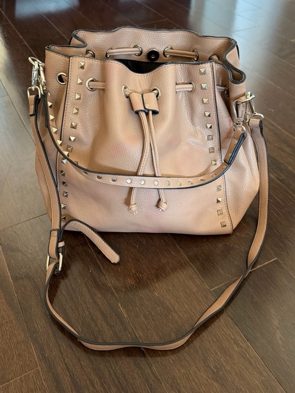Pookie & Sebastian Stud-Embellished Drawstring Bag